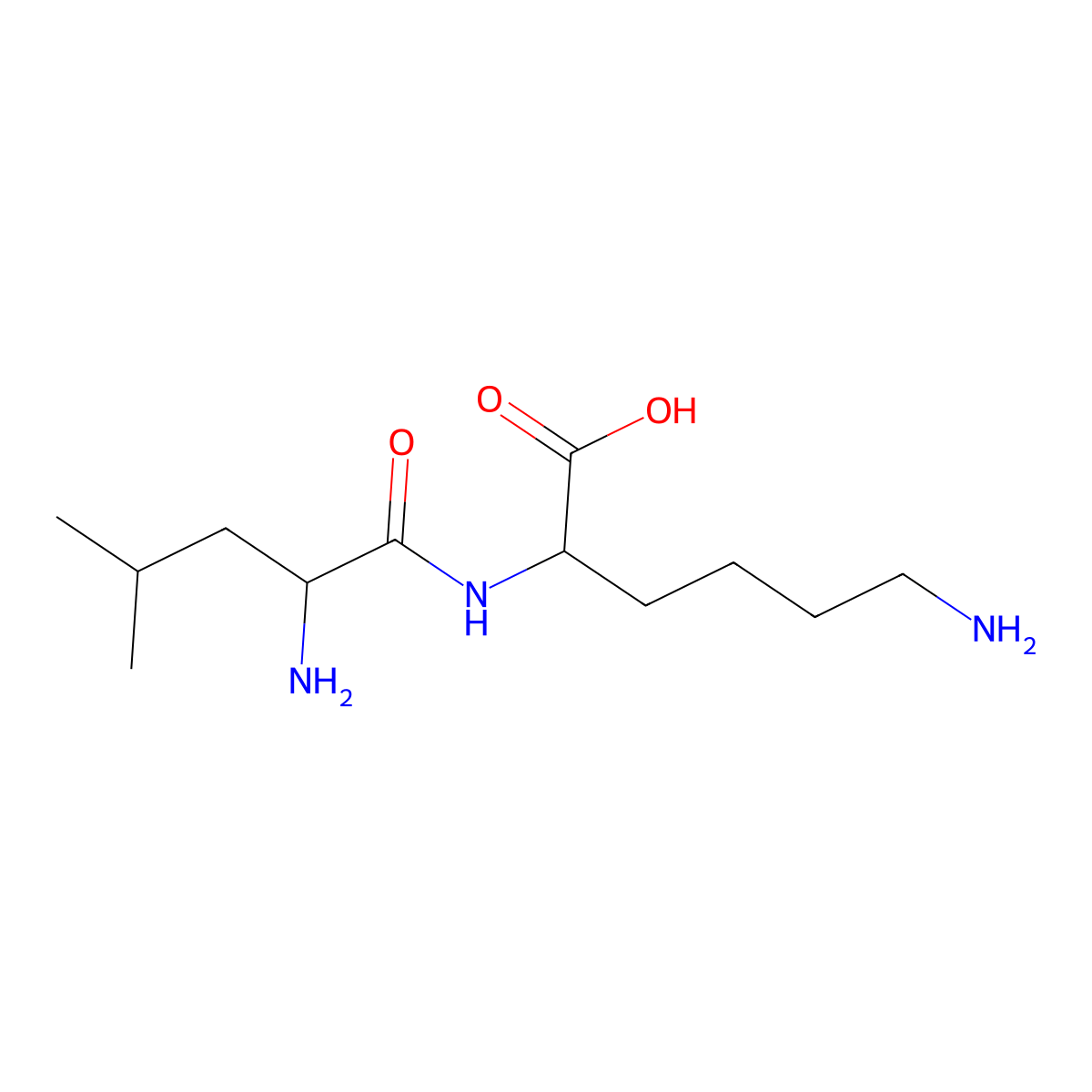 Leucyl-lysine molecular structure, CAS 6416-76-8