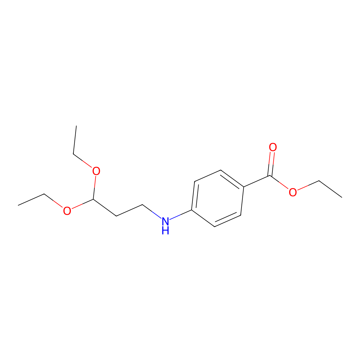 Ethyl 4-[(3,3-diethoxypropyl)amino]benzoate molecular structure, CAS 6416-87-1