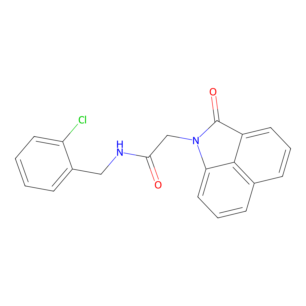 N-(2-chlorobenzyl)-2-(2-oxobenzo[cd]indol-1(2H)-yl)acetamide molecular structure, CAS 641600-56-8
