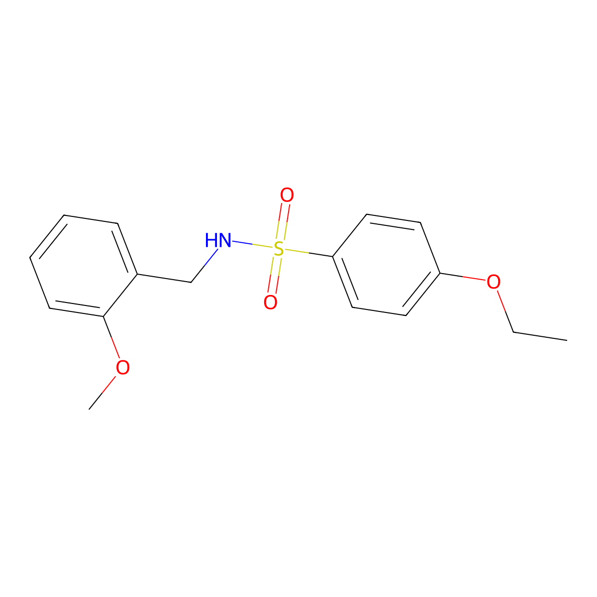 4-ethoxy-N-(2-methoxybenzyl)benzenesulfonamide molecular structure, CAS 641601-27-6