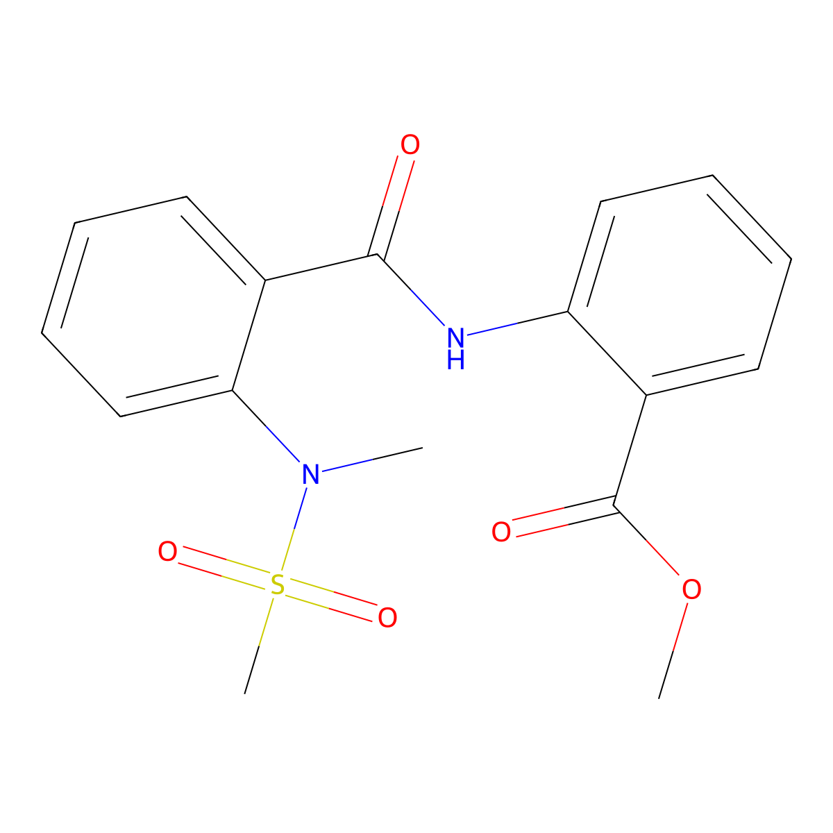 Methyl 2-({2-[methyl(methylsulfonyl)amino]benzoyl}amino)benzoate molecular structure, CAS 641601-57-2