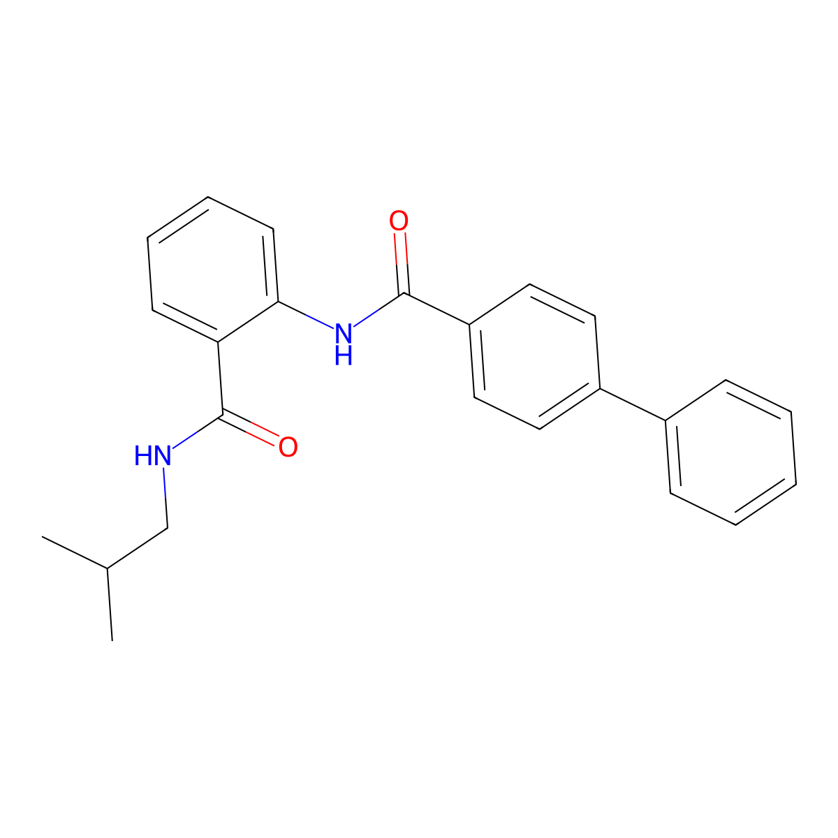 N-(2-methylpropyl)-2-[(4-phenylbenzoyl)amino]benzamide molecular structure, CAS 641601-74-3
