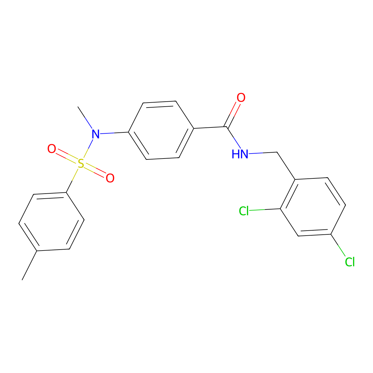 N-(2,4-dichlorobenzyl)-4-{methyl[(4-methylphenyl)sulfonyl]amino}benzamide molecular structure, CAS 641601-78-7