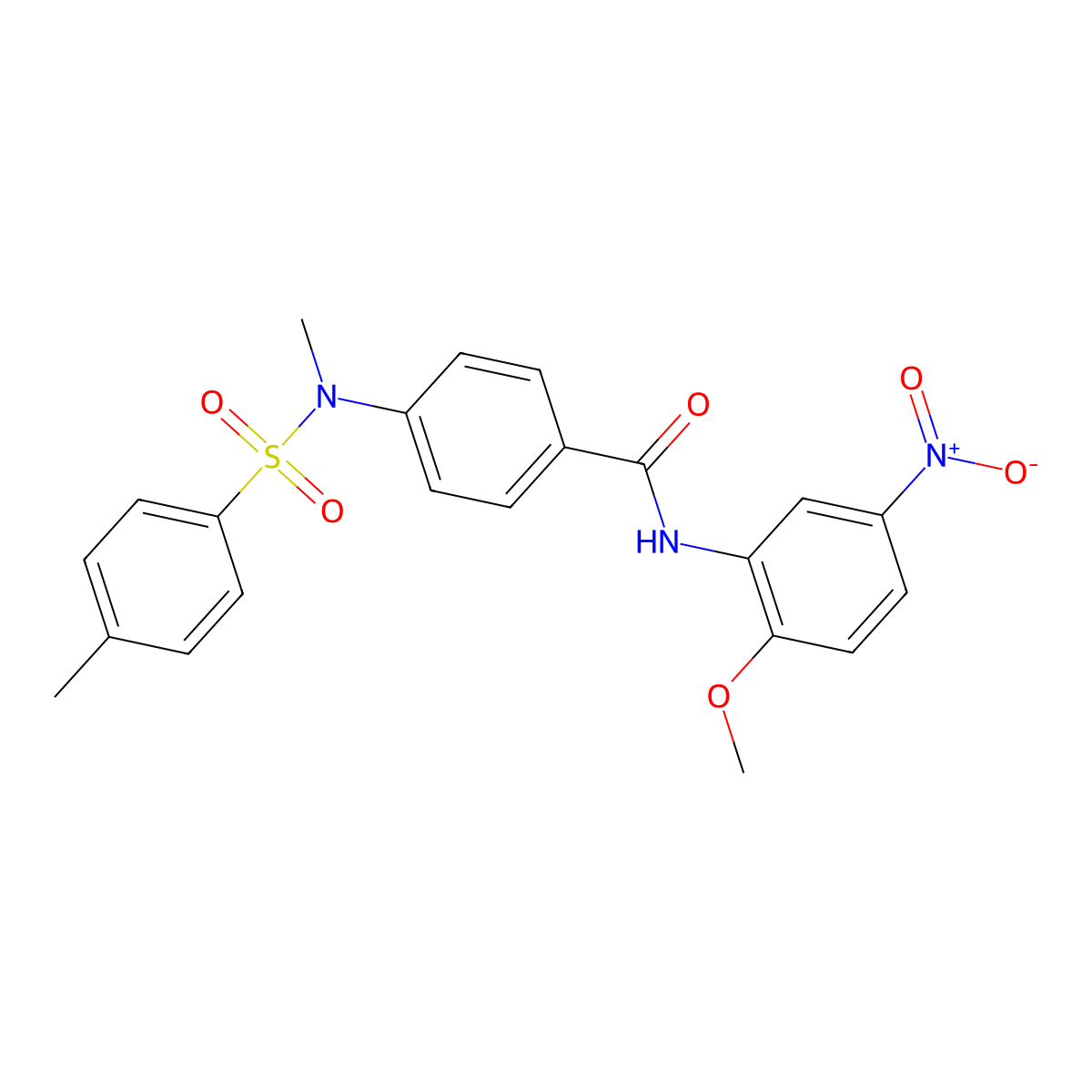 N-(2-methoxy-5-nitrophenyl)-4-[methyl-(4-methylphenyl)sulfonylamino]benzamide molecular structure, CAS 641601-91-4