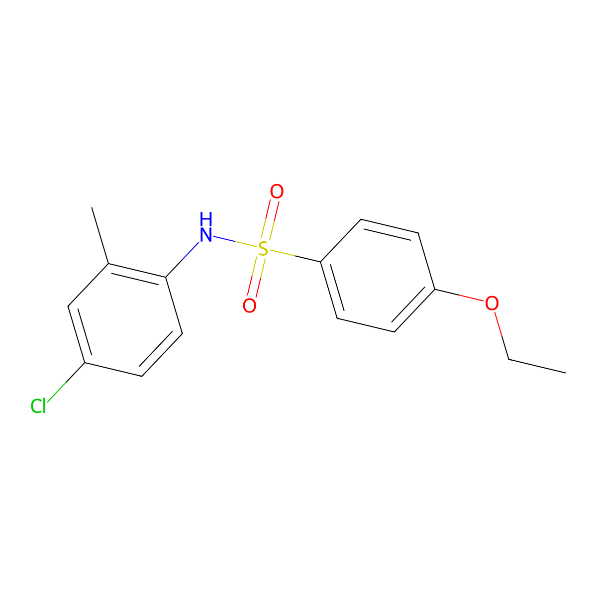 N-(4-chloro-2-methylphenyl)-4-ethoxybenzenesulfonamide molecular structure, CAS 641602-13-3
