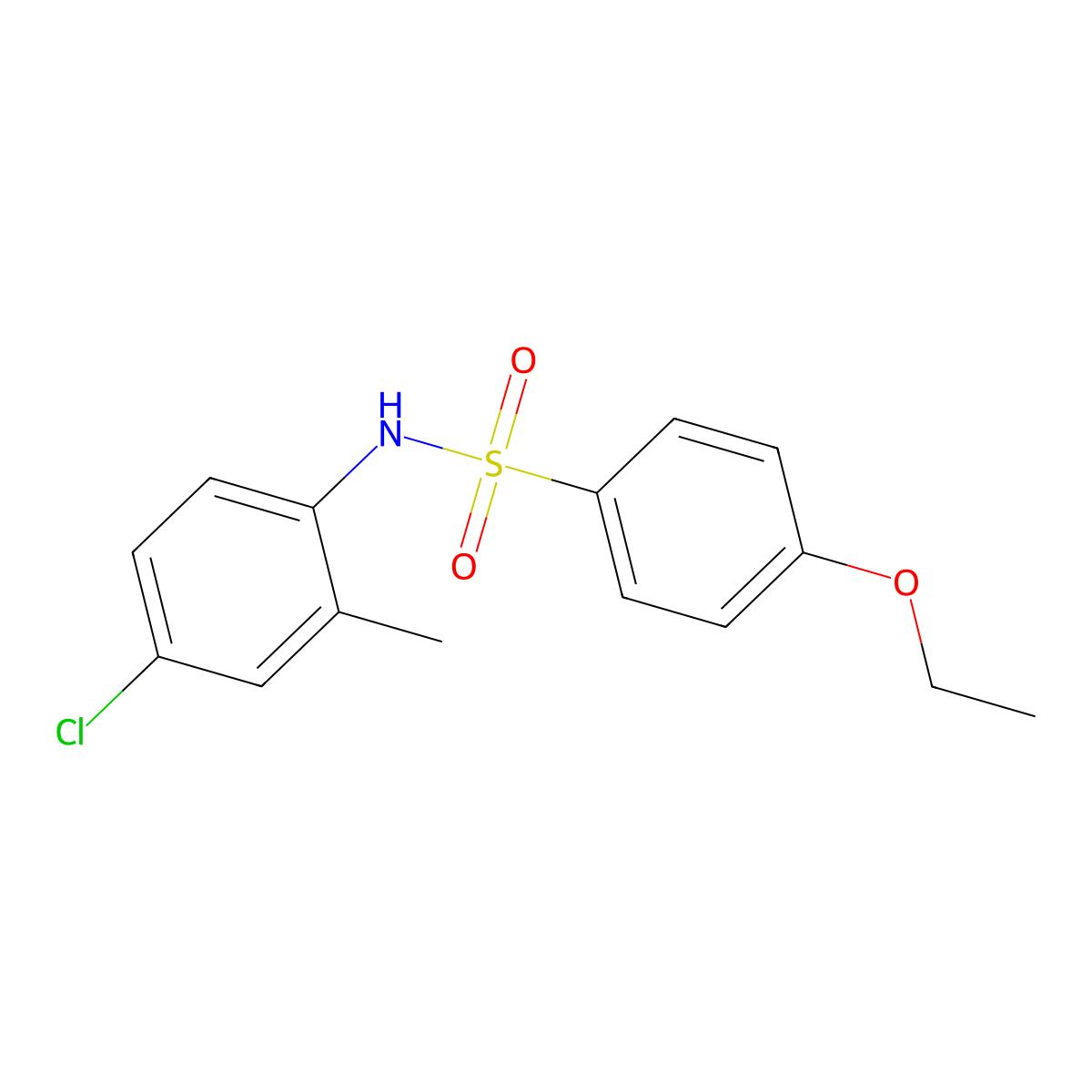 N-(4-chloro-2-methylphenyl)-4-ethoxybenzenesulfonamide molecular structure, CAS 641602-13-3
