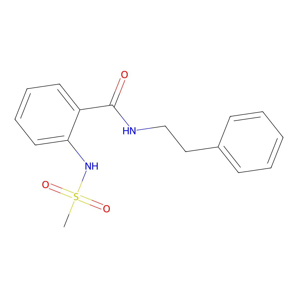 2-[(methylsulfonyl)amino]-N-(2-phenylethyl)benzamide molecular structure, CAS 641603-01-2
