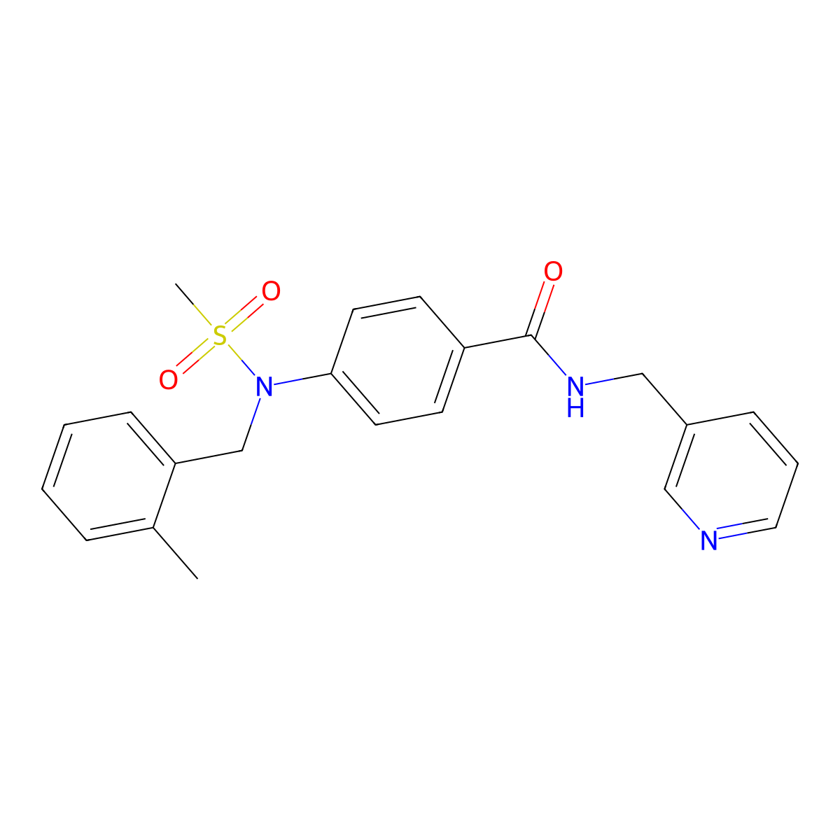 4-[(2-methylbenzyl)(methylsulfonyl)amino]-N-(3-pyridinylmethyl)benzamide molecular structure, CAS 641603-06-7