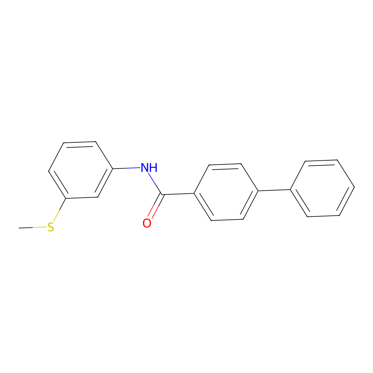 N-(3-methylsulfanylphenyl)-4-phenylbenzamide molecular structure, CAS 641603-16-9