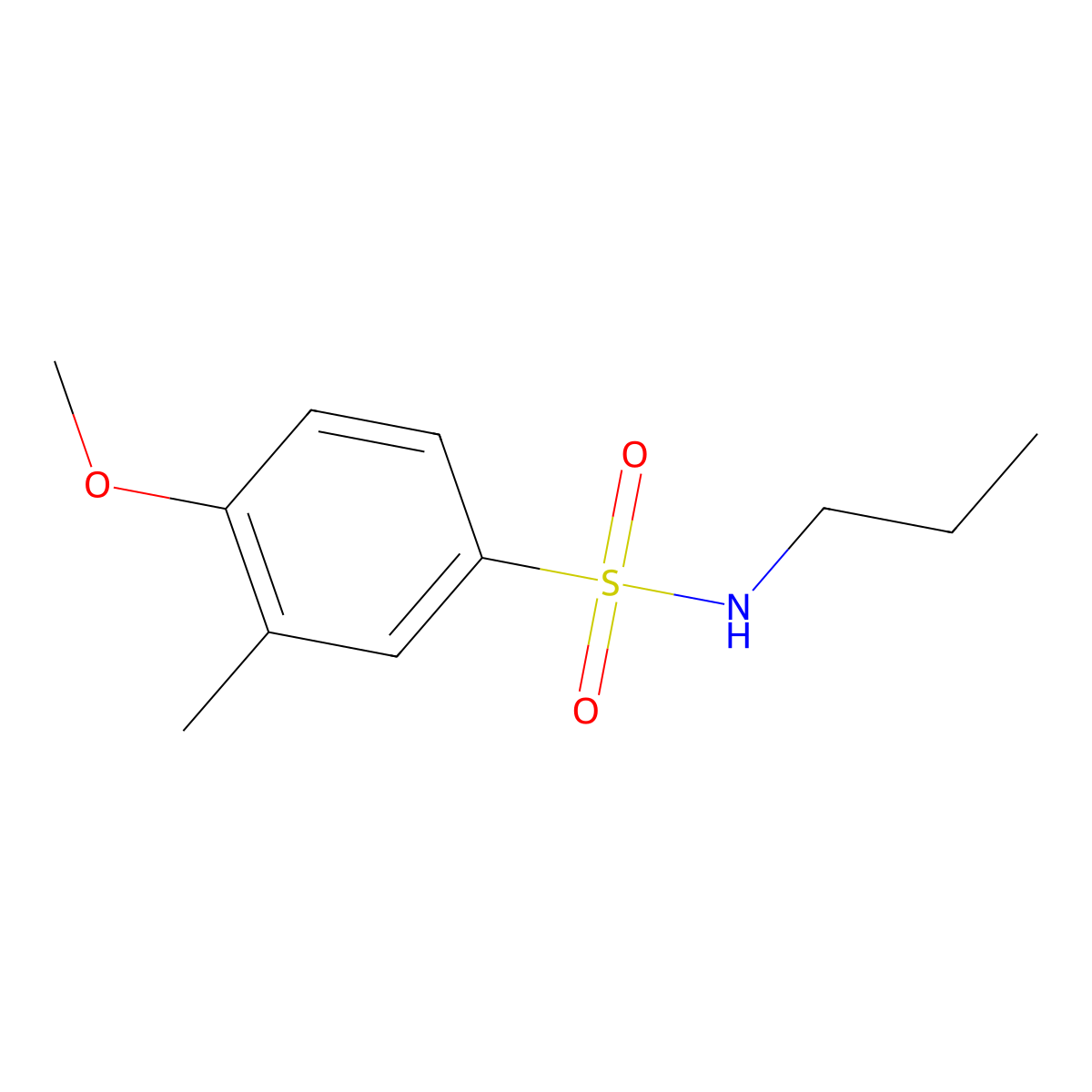 4-methoxy-3-methyl-N-propylbenzenesulfonamide molecular structure, CAS 641603-54-5