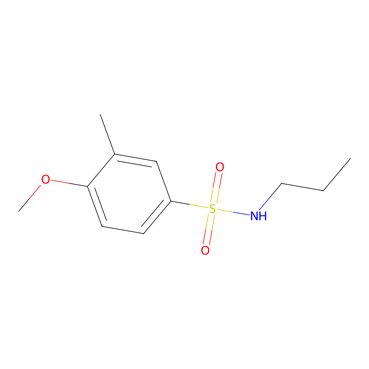 4-methoxy-3-methyl-N-propylbenzenesulfonamide molecular structure, CAS 641603-54-5