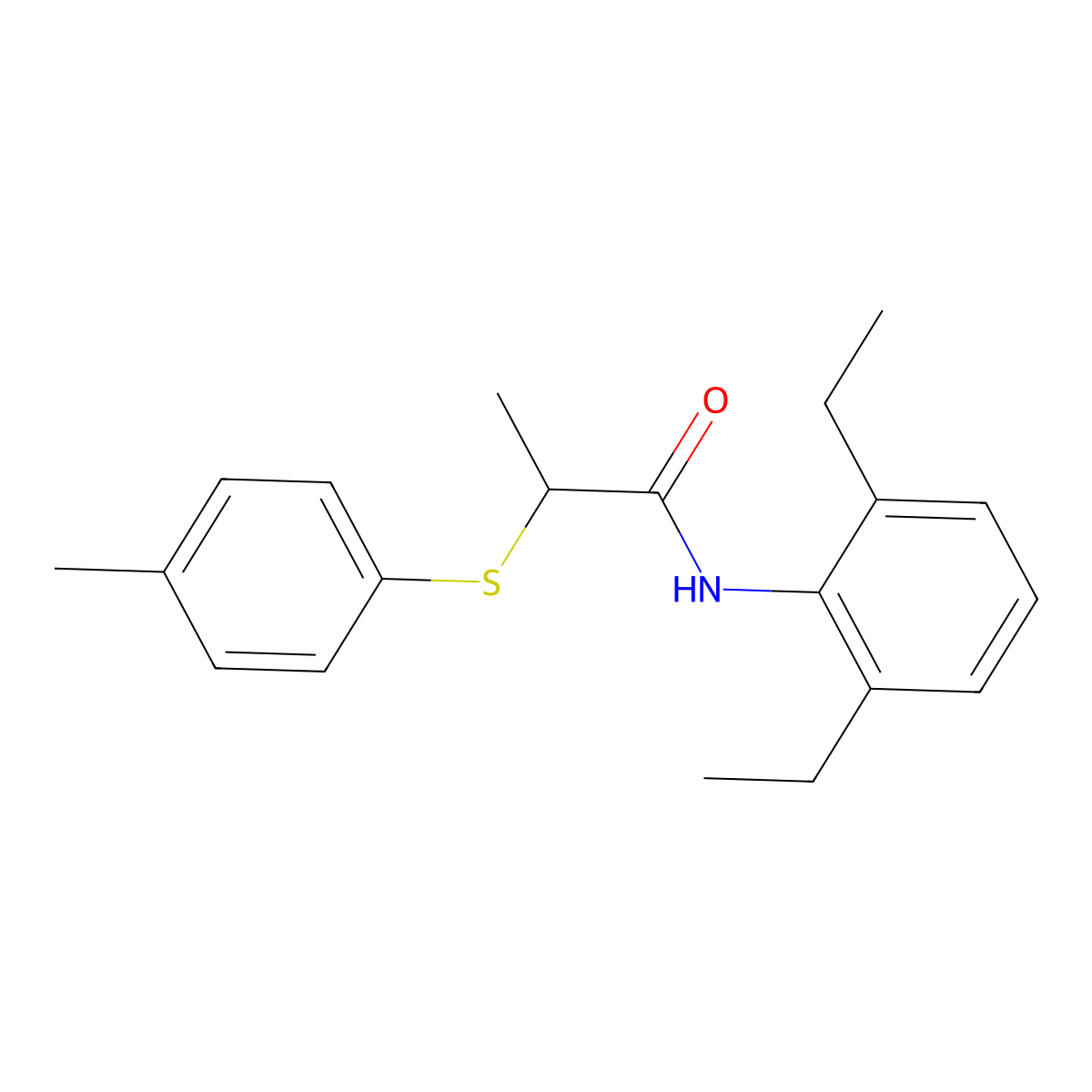 N-(2,6-diethylphenyl)-2-(4-methylphenyl)sulfanylpropanamide molecular structure, CAS 641603-86-3