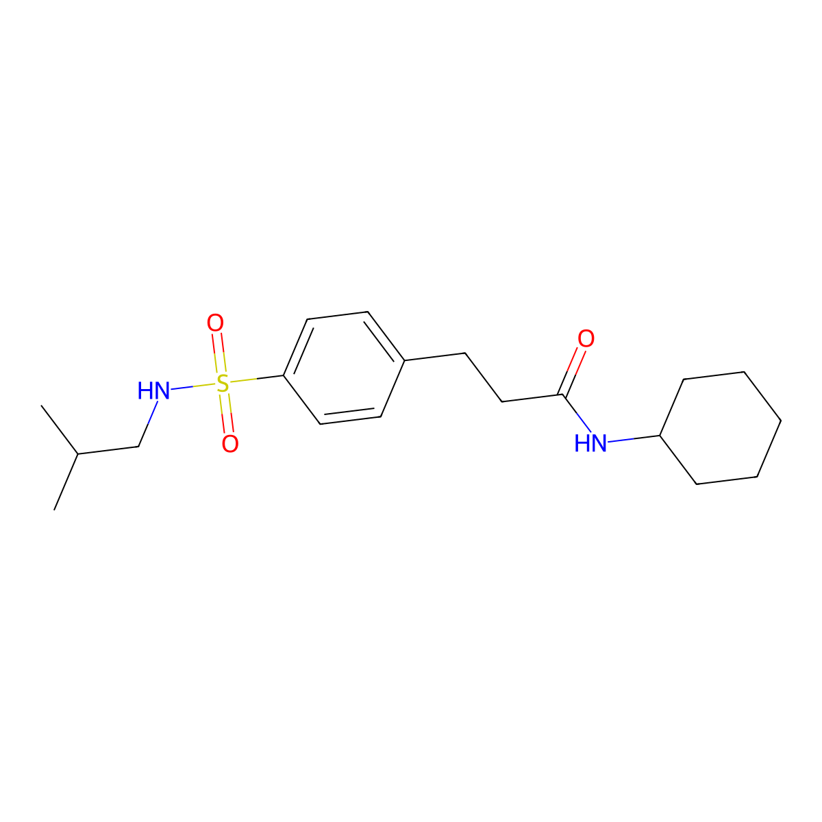 N-cyclohexyl-3-{4-[(isobutylamino)sulfonyl]phenyl}propanamide molecular structure, CAS 641604-01-5