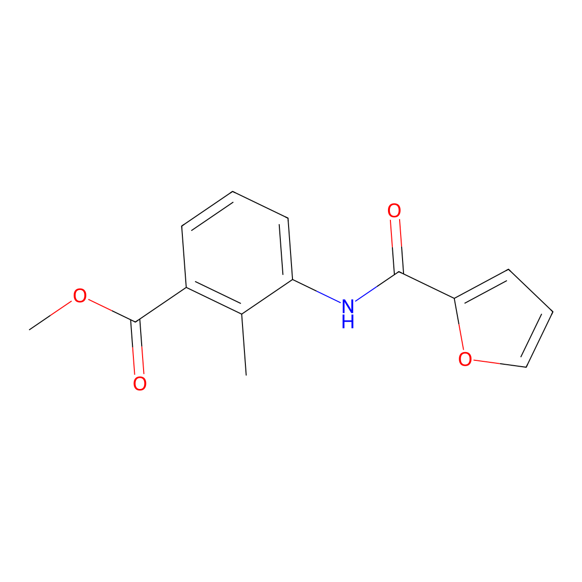 Methyl 3-(furan-2-carboxamido)-2-methylbenzoate molecular structure, CAS 641604-61-7