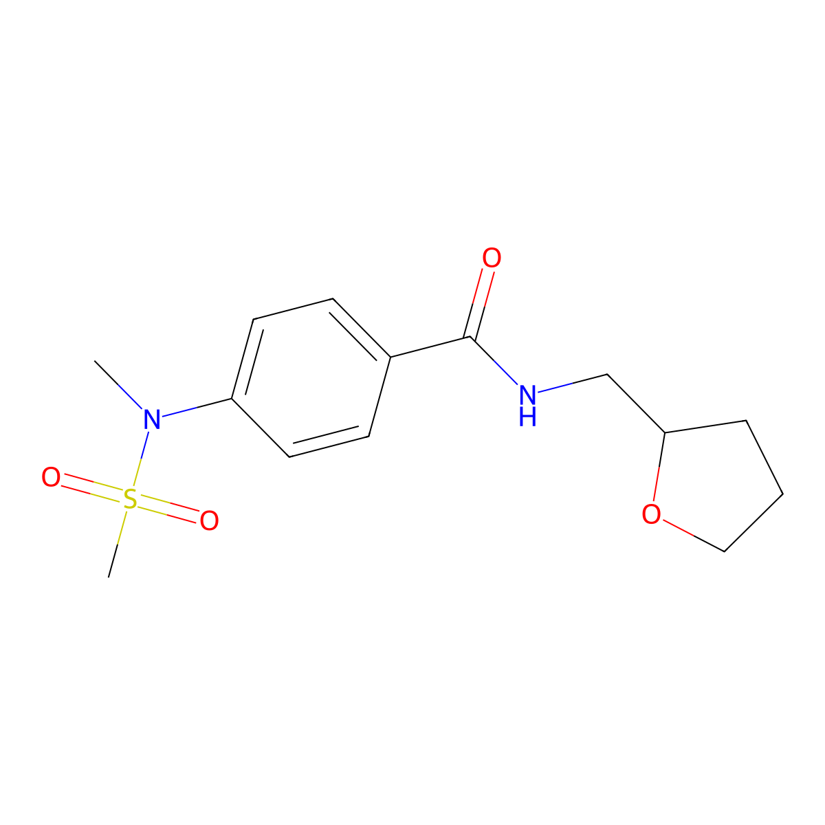 4-[methyl(methylsulfonyl)amino]-N-(oxolan-2-ylmethyl)benzamide molecular structure, CAS 641604-80-0