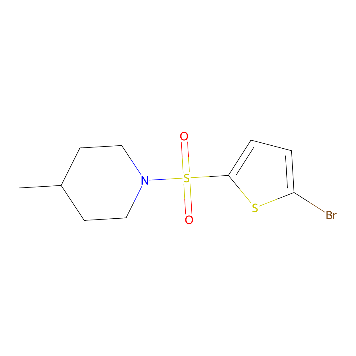 1-[(5-Bromo-2-thienyl)sulfonyl]-4-methylpiperidine molecular structure, CAS 641605-72-3