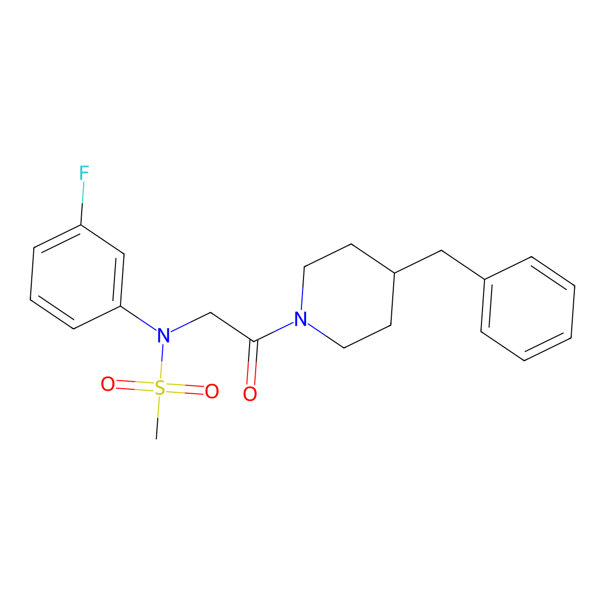 N-[2-(4-benzylpiperidin-1-yl)-2-oxoethyl]-N-(3-fluorophenyl)methanesulfonamide molecular structure, CAS 641607-47-8