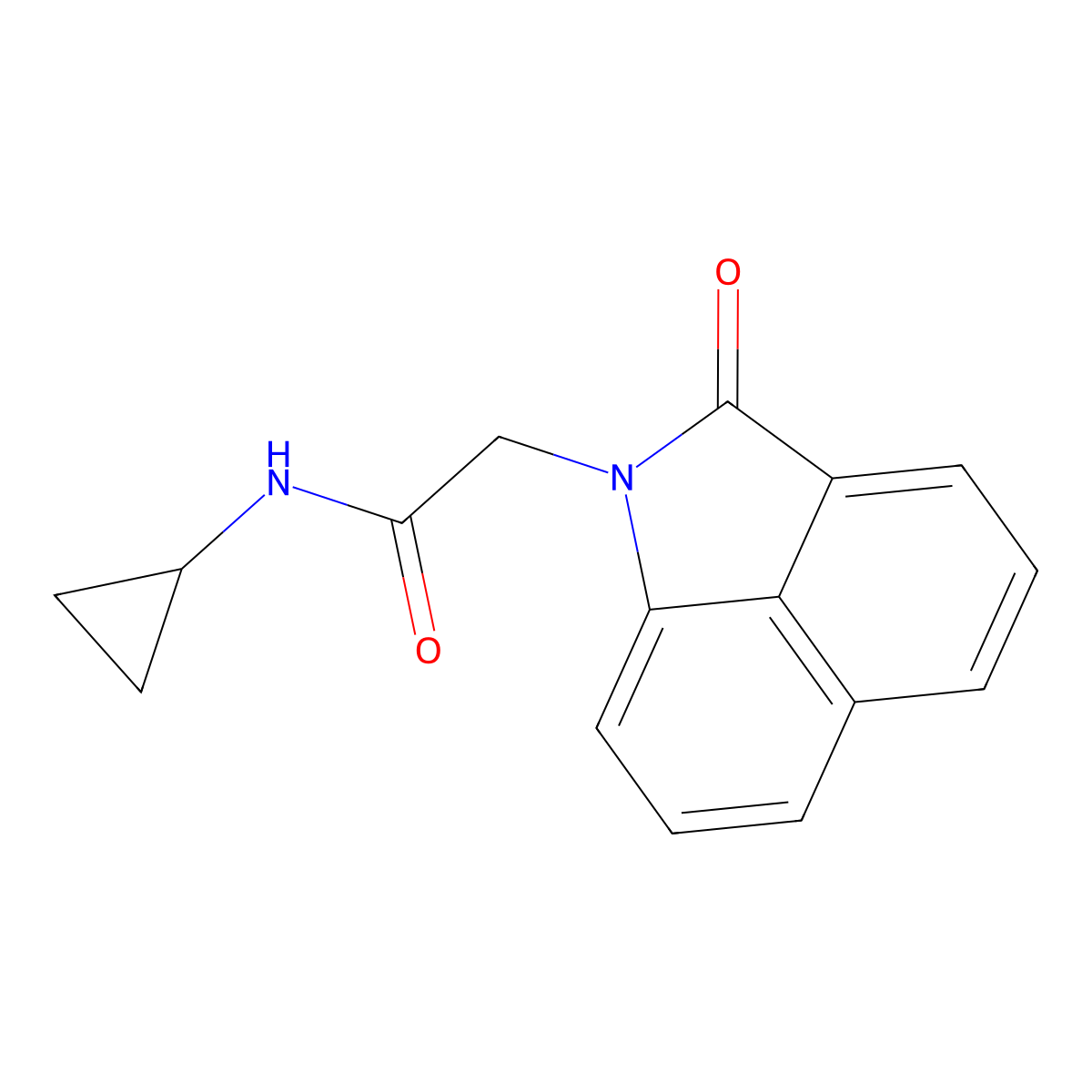 N-cyclopropyl-2-(2-oxobenzo[cd]indol-1(2H)-yl)acetamide molecular structure, CAS 641607-62-7