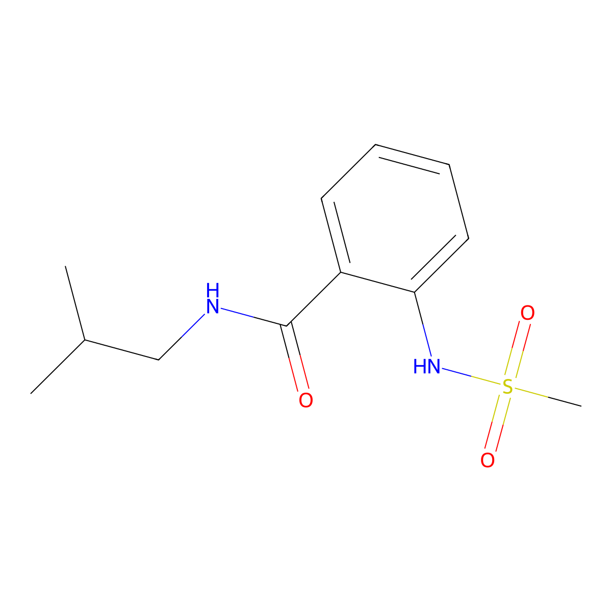 2-(methanesulfonamido)-N-(2-methylpropyl)benzamide molecular structure, CAS 641607-68-3