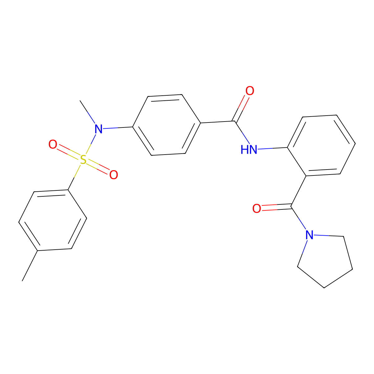 4-[methyl-(4-methylphenyl)sulfonylamino]-N-[2-(pyrrolidine-1-carbonyl)phenyl]benzamide molecular structure, CAS 641607-88-7