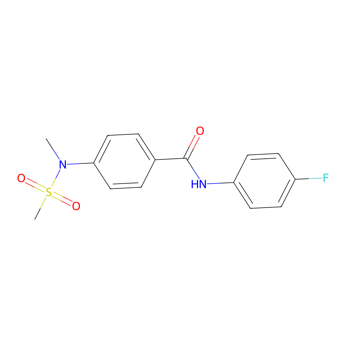 N-(4-fluorophenyl)-4-[methyl(methylsulfonyl)amino]benzamide molecular structure, CAS 641607-95-6