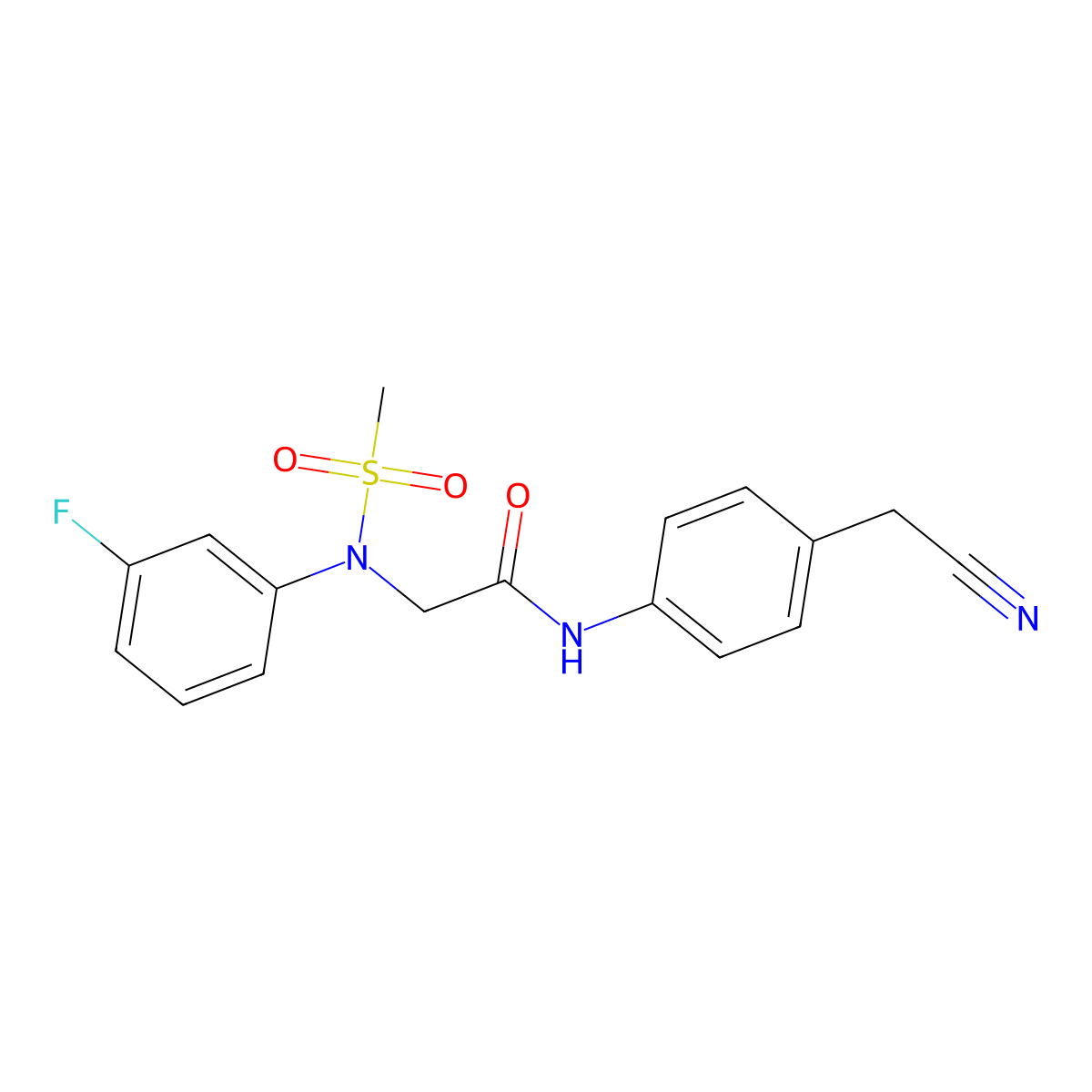 N-[4-(cyanomethyl)phenyl]-2-(3-fluoro-N-methylsulfonylanilino)acetamide molecular structure, CAS 641608-24-4