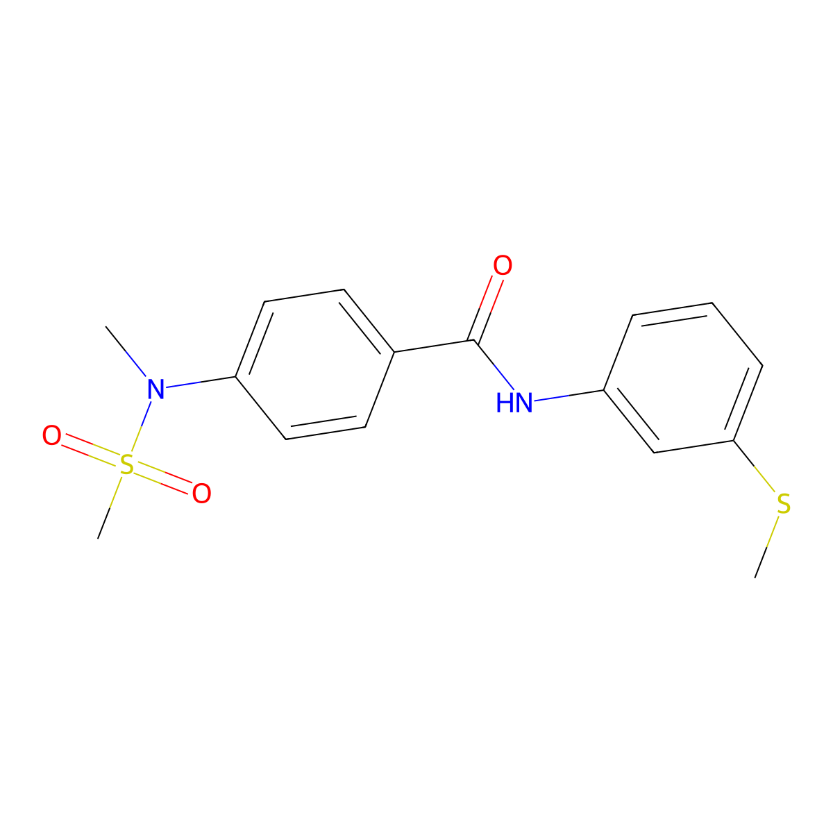4-[methyl(methylsulfonyl)amino]-N-(3-methylsulfanylphenyl)benzamide molecular structure, CAS 641608-26-6