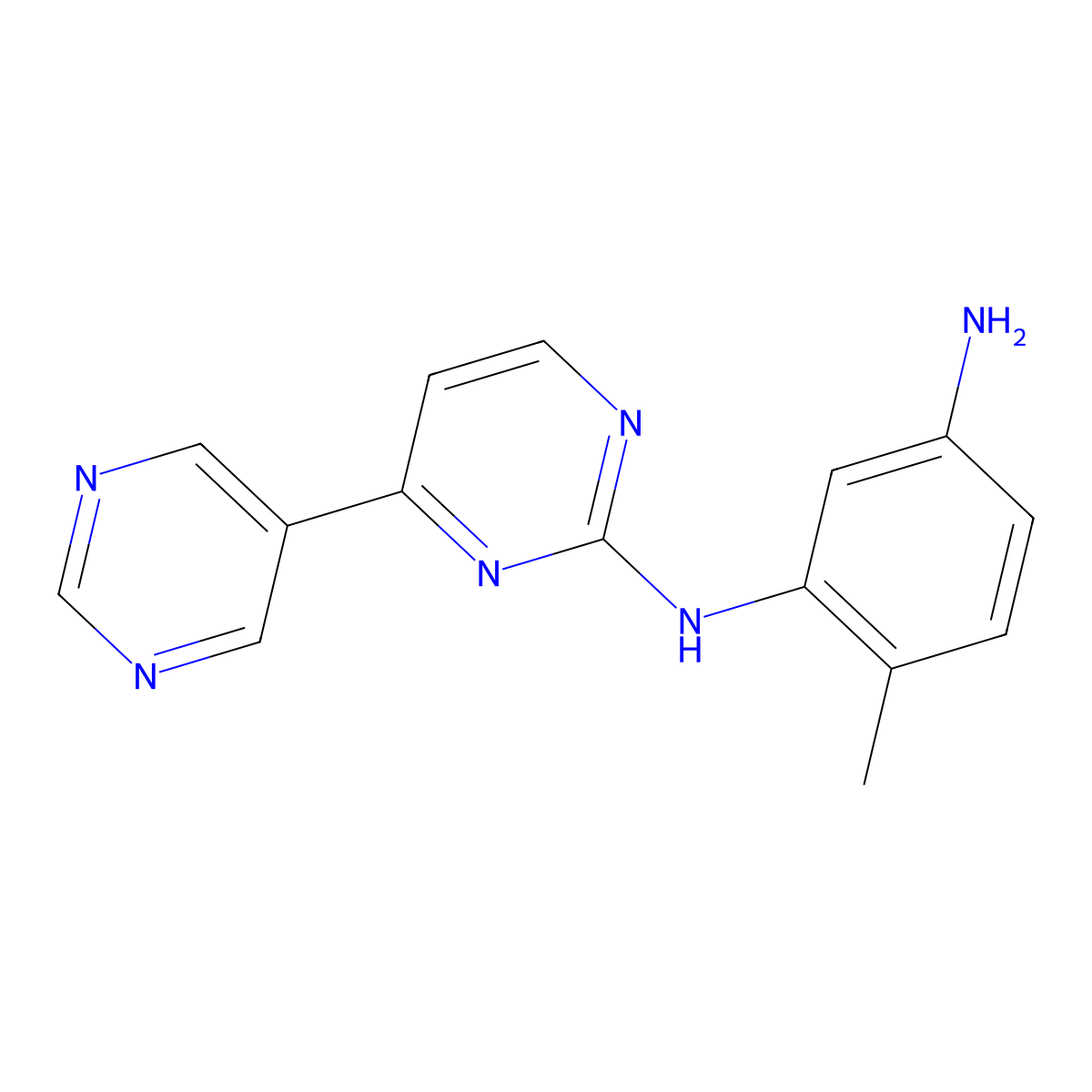 4-Methyl-3-[4-(5-pyrimidinyl)pyrimidin-2-ylamino]aniline molecular structure, CAS 641615-36-3