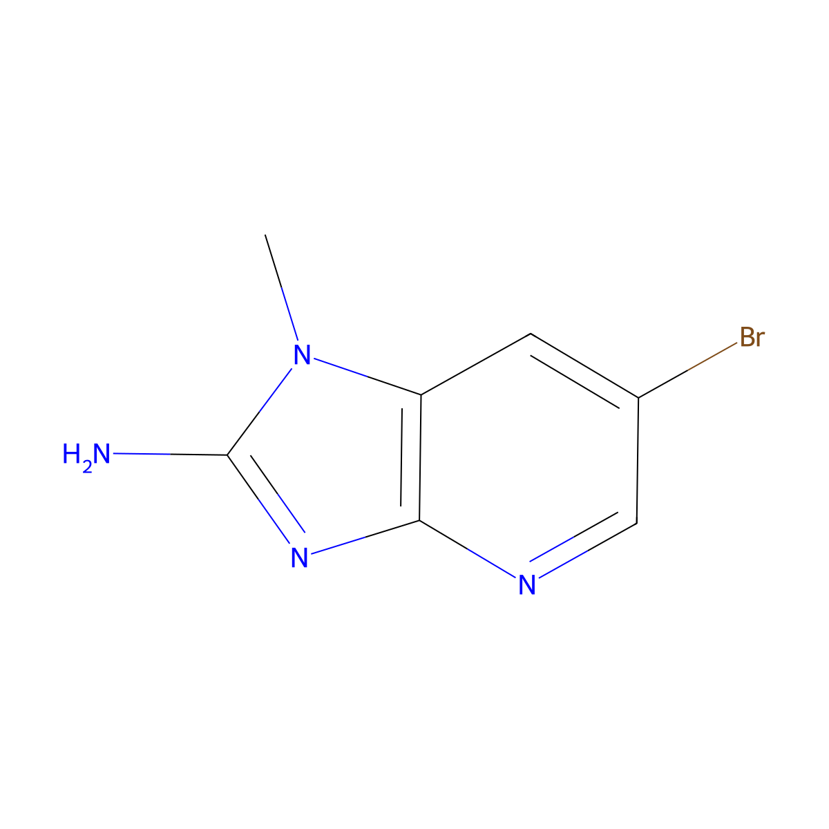 6-bromo-1-methyl-1H-imidazo[4,5-b]pyridin-2-amine molecular structure, CAS 641617-45-0