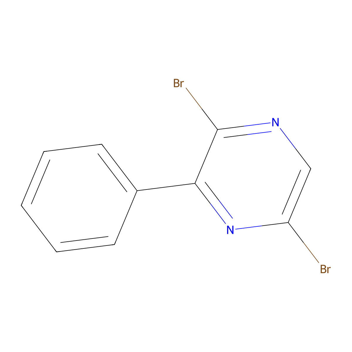 2,5-Dibromo-3-phenylpyrazine molecular structure, CAS 64163-10-6