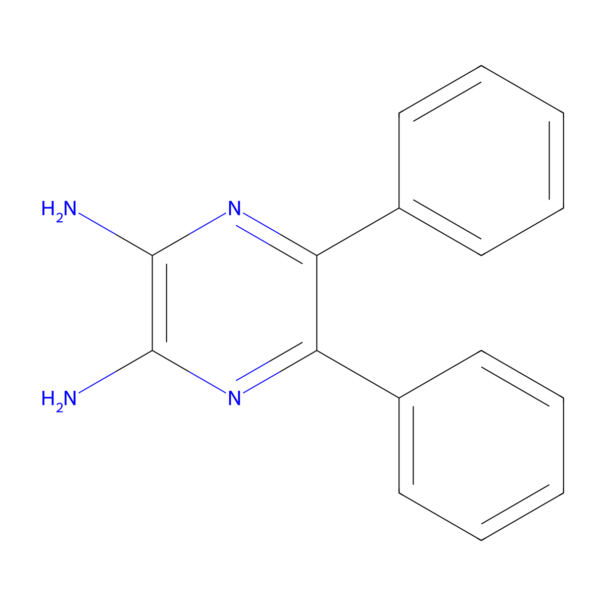 5,6-Diphenylpyrazine-2,3-diamine molecular structure, CAS 64163-37-7
