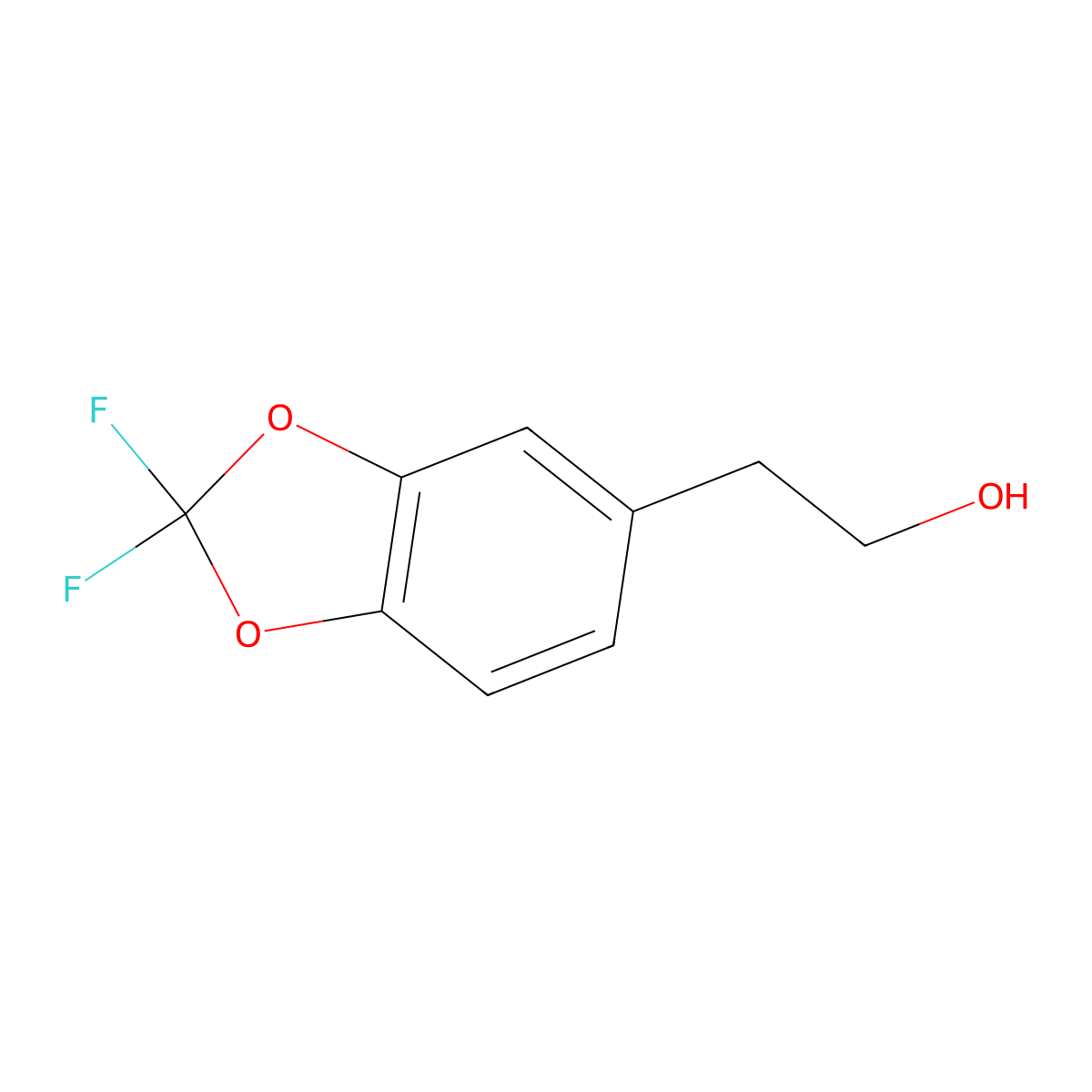 2-(2,2-Difluoro-1,3-dioxaindan-5-yl)ethan-1-ol molecular structure, CAS 641631-96-1
