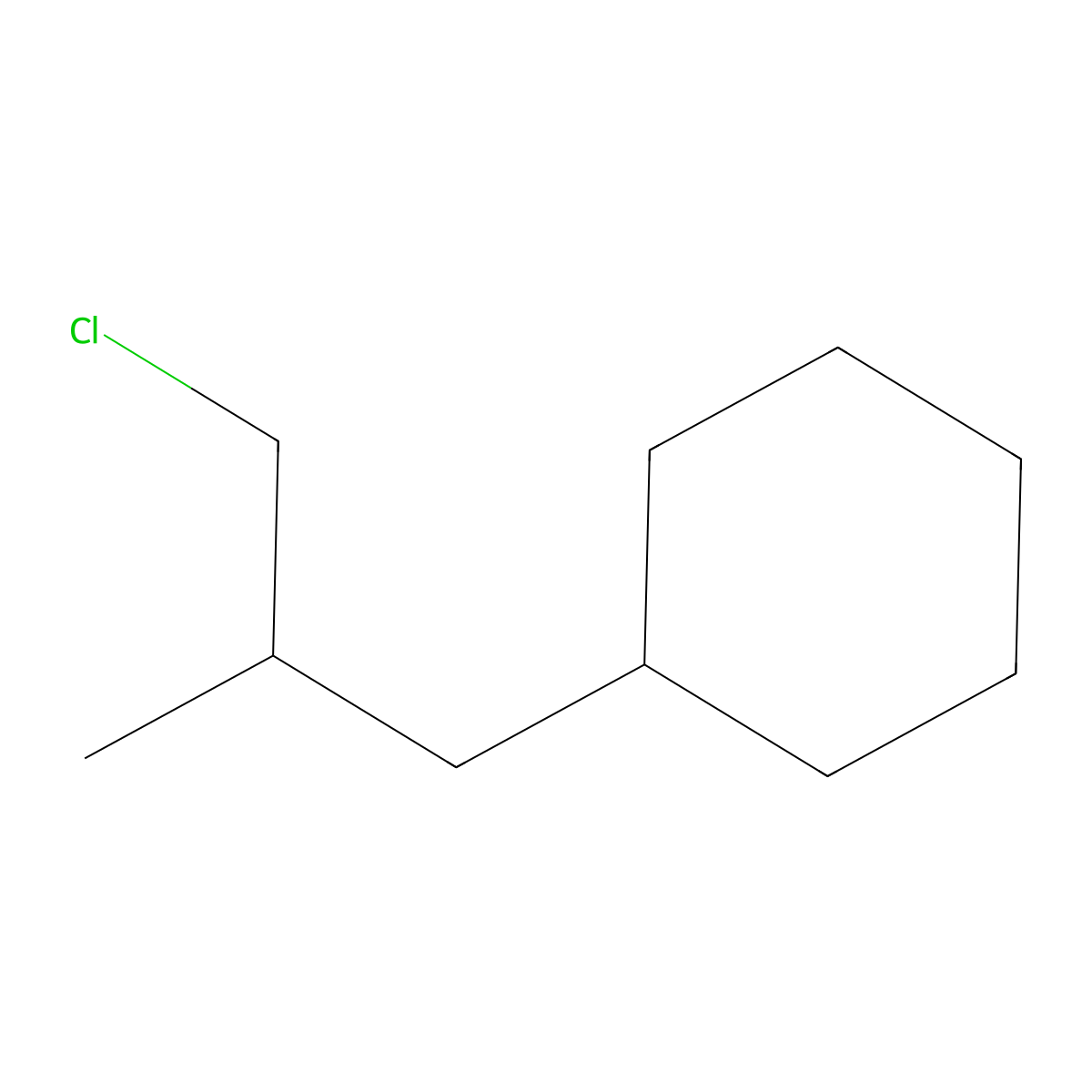 (3-Chloro-2-methylpropyl)cyclohexane molecular structure, CAS 64164-93-8