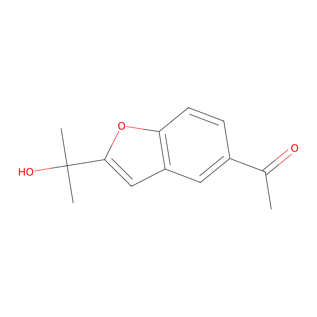 5-Acetyl-2-(1-hydroxy-1-methylethyl)benzofuran molecular structure, CAS 64165-99-7