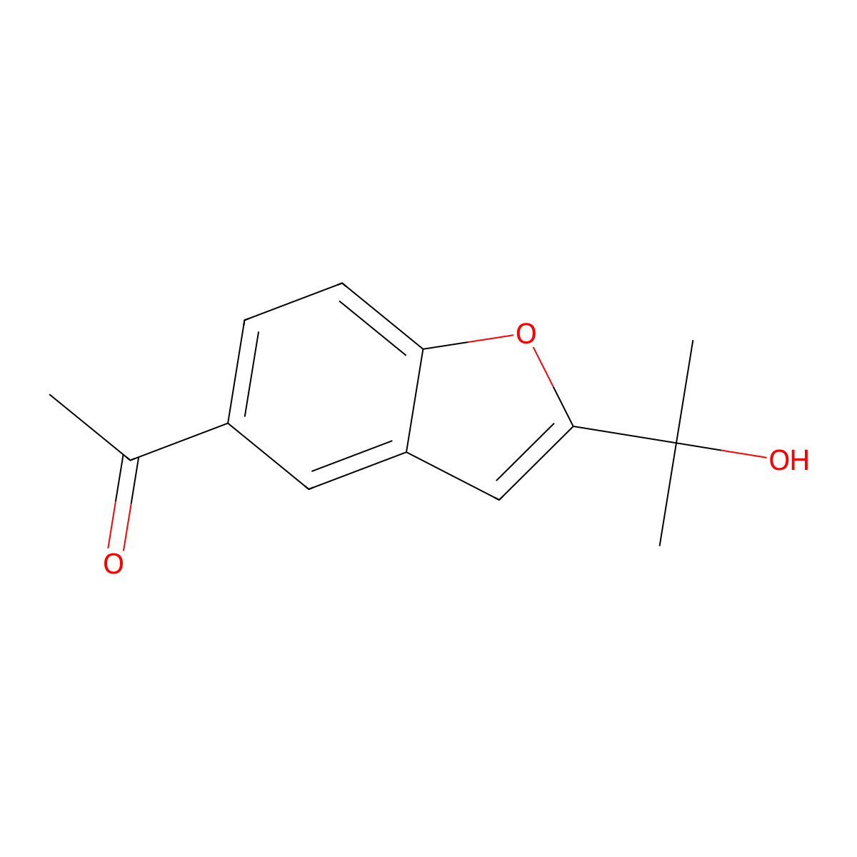 5-Acetyl-2-(1-hydroxy-1-methylethyl)benzofuran molecular structure, CAS 64165-99-7