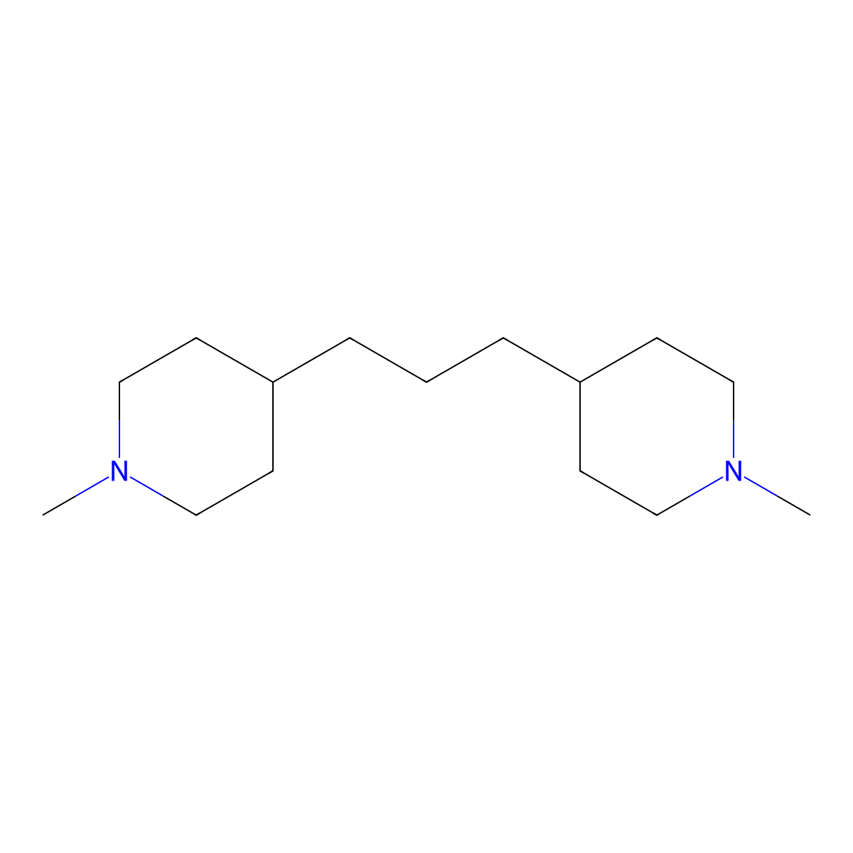 4,4'-(Propane-1,3-diyl)bis(1-methylpiperidine) molecular structure, CAS 64168-11-2