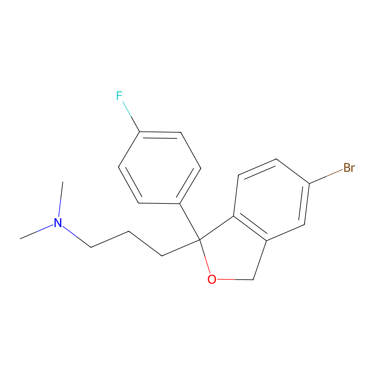 1-(4'-Fluorophenyl)-1-(3-dimethylaminopropyl)-5-bromophthalane molecular structure, CAS 64169-39-7
