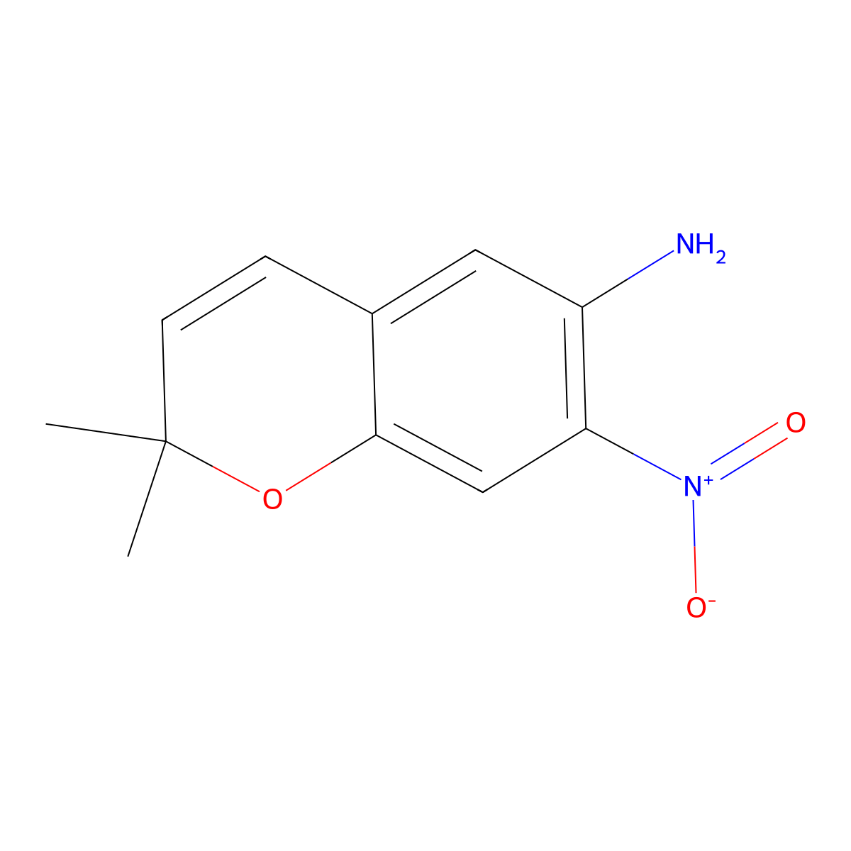 2,2-Dimethyl-7-nitro-2H-chromen-6-amine molecular structure, CAS 64169-75-1