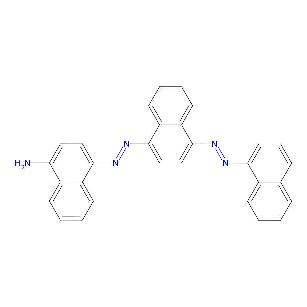 1-Naphthalenamine, 4-(2-(4-(2-(1-naphthalenyl)diazenyl)-1-naphthalenyl)diazenyl)- molecular structure, CAS 6417-19-2