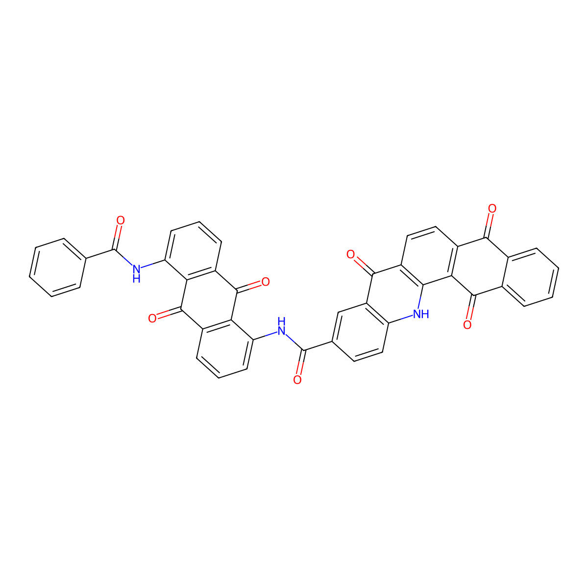 Naphth[2,3-c]acridine-10-carboxamide, N-[5-(benzoylamino)-9,10-dihydro-9,10-dioxo-1-anthracenyl]-5,8,13,14-tetrahydro-5,8,14-trioxo- molecular structure, CAS 6417-38-5