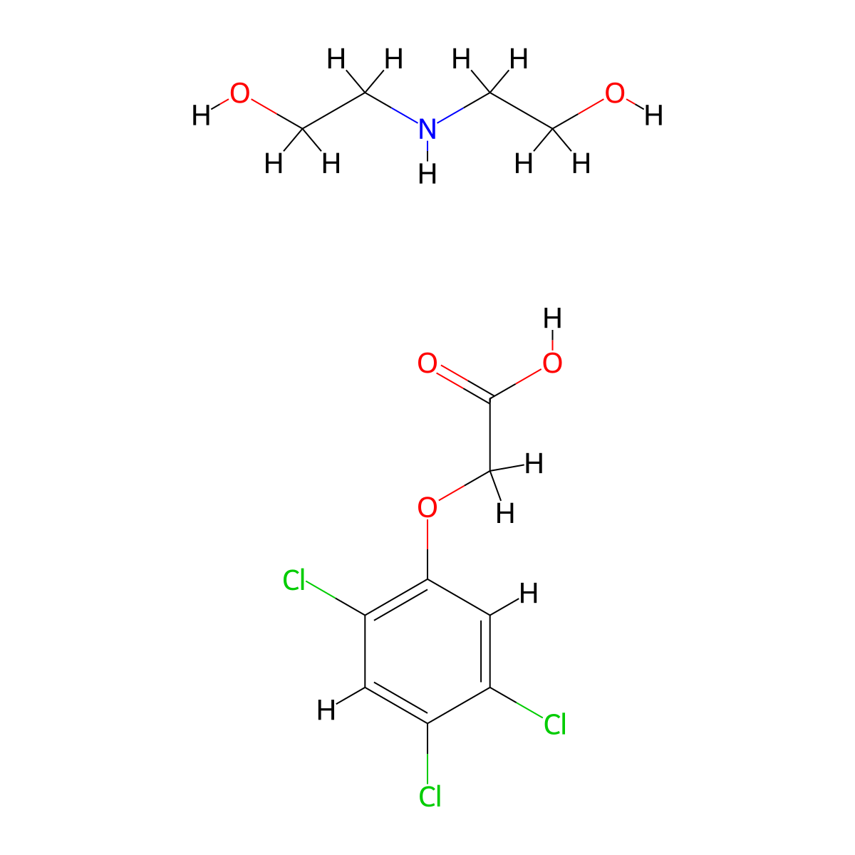 Bis(2-hydroxyethyl)ammonium 2,4,5-trichlorophenoxyacetate molecular structure, CAS 6417-43-2