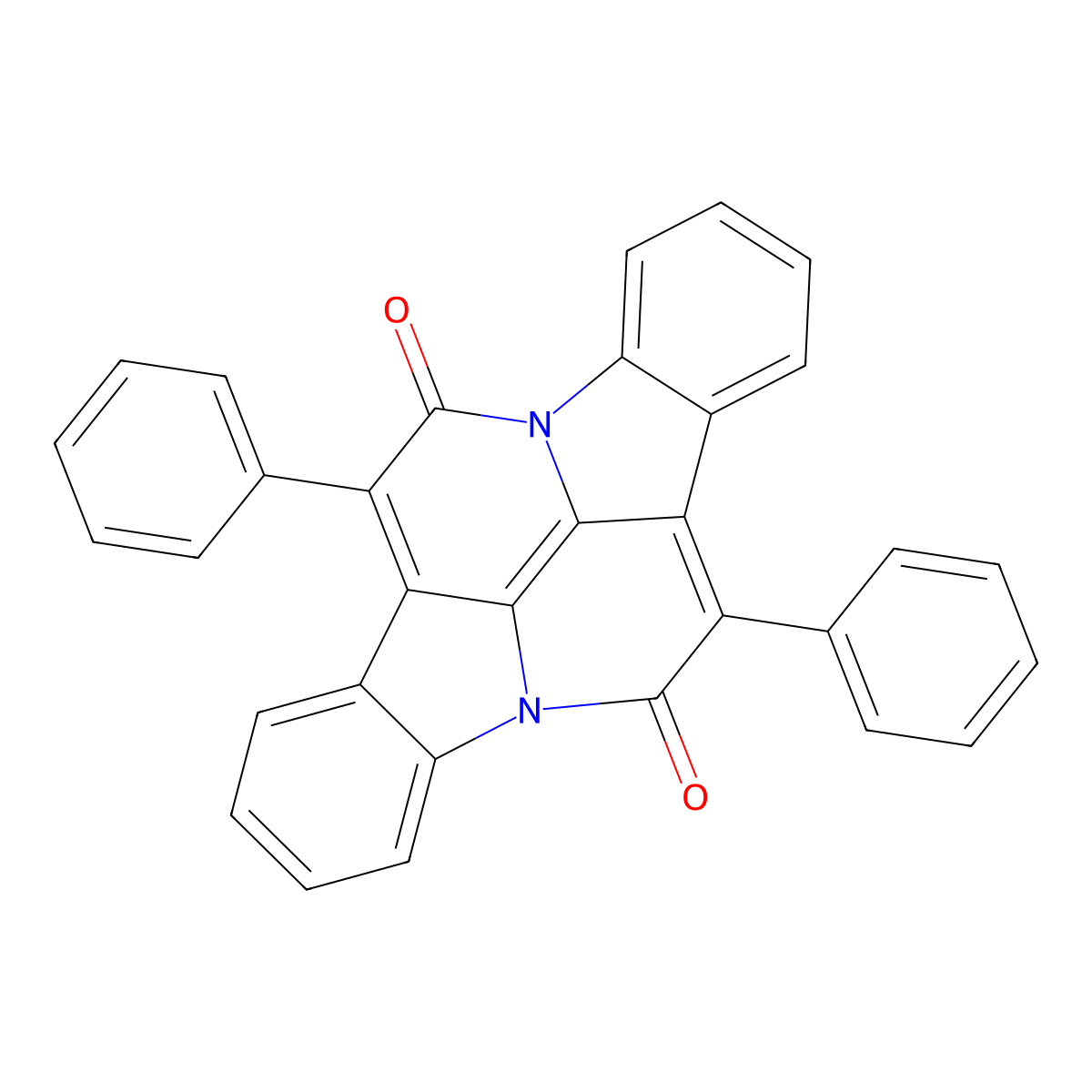 7,14-Diphenyldiindolo[3,2,1-de:3',2',1'-ij][1,5]naphthyridine-6,13-dione molecular structure, CAS 6417-51-2