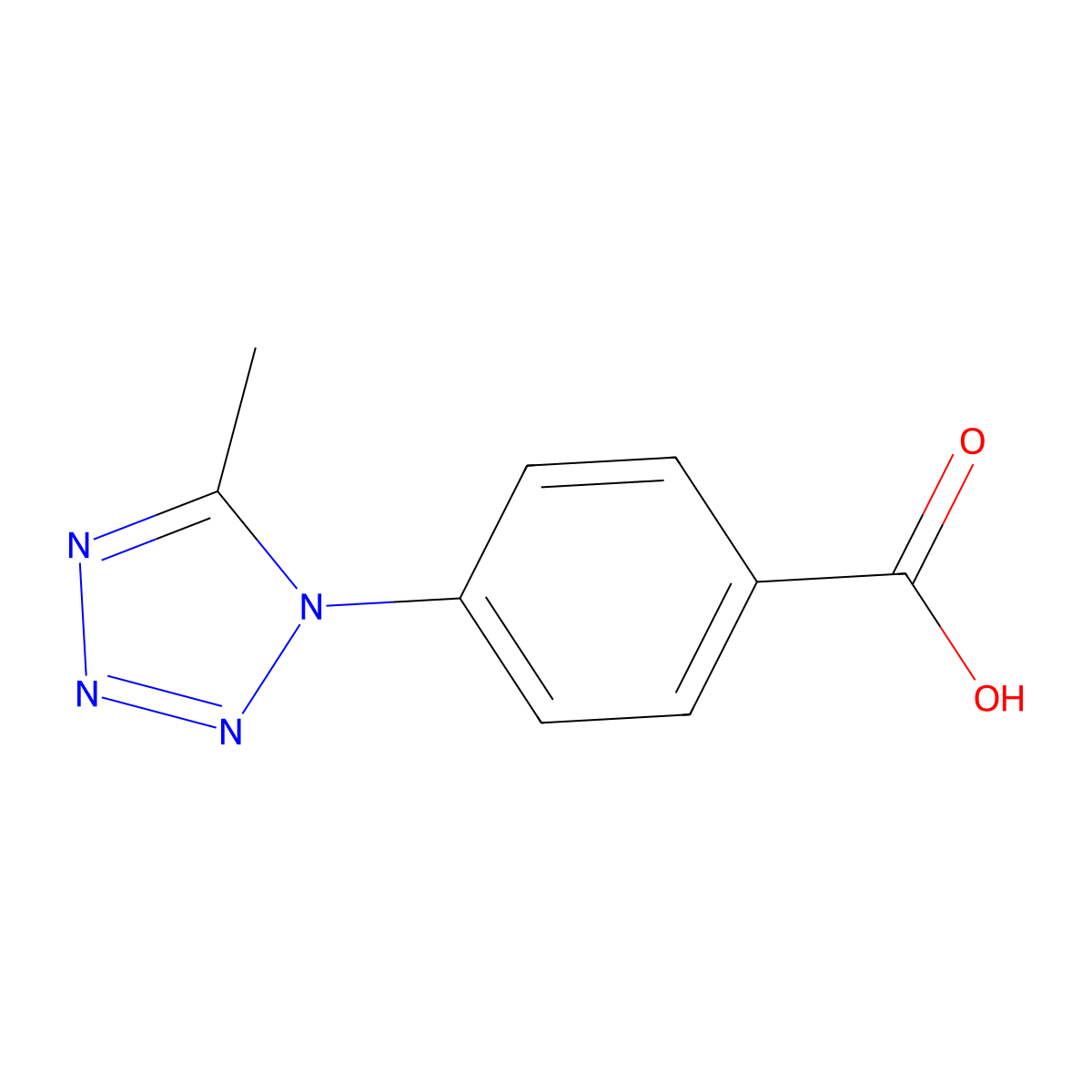 4-(5-methyl-1H-1,2,3,4-tetrazol-1-yl)benzoic acid molecular structure, CAS 64170-57-6
