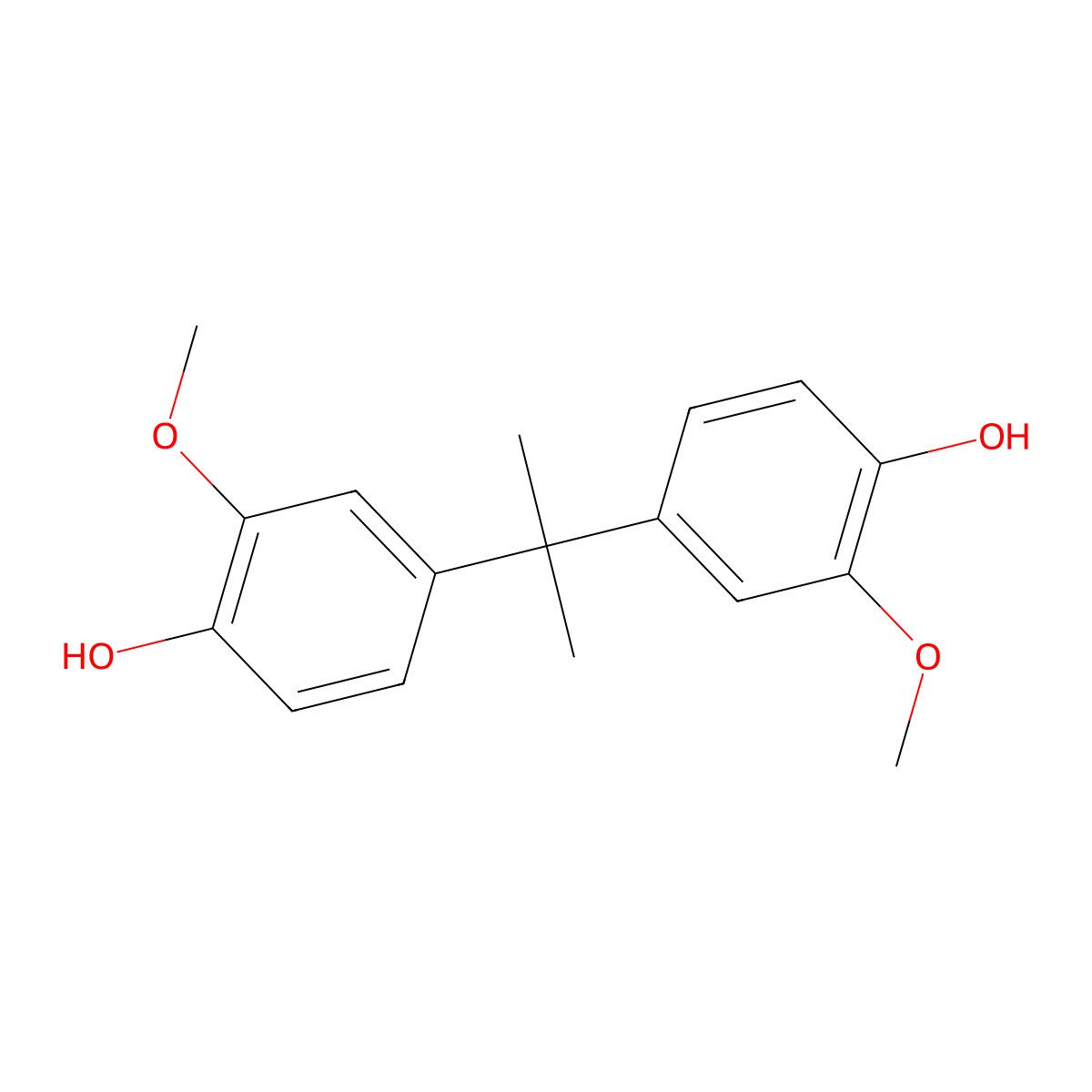 4,4'-(1-Methylethylidene)bis[2-methoxyphenol] molecular structure, CAS 64170-83-8