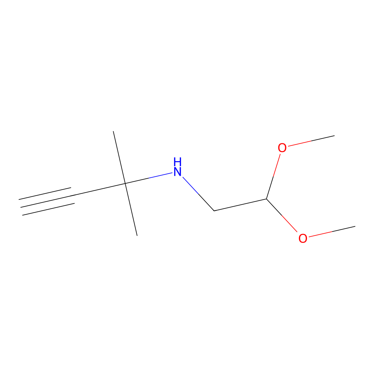 (2,2-Dimethoxyethyl)(2-methylbut-3-yn-2-yl)amine molecular structure, CAS 64172-70-9