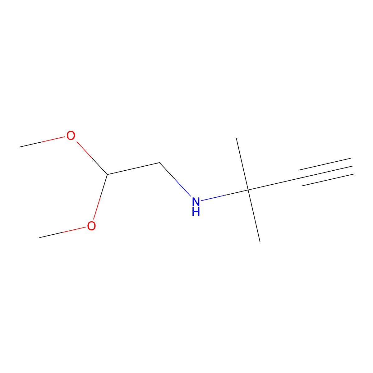 (2,2-Dimethoxyethyl)(2-methylbut-3-yn-2-yl)amine molecular structure, CAS 64172-70-9