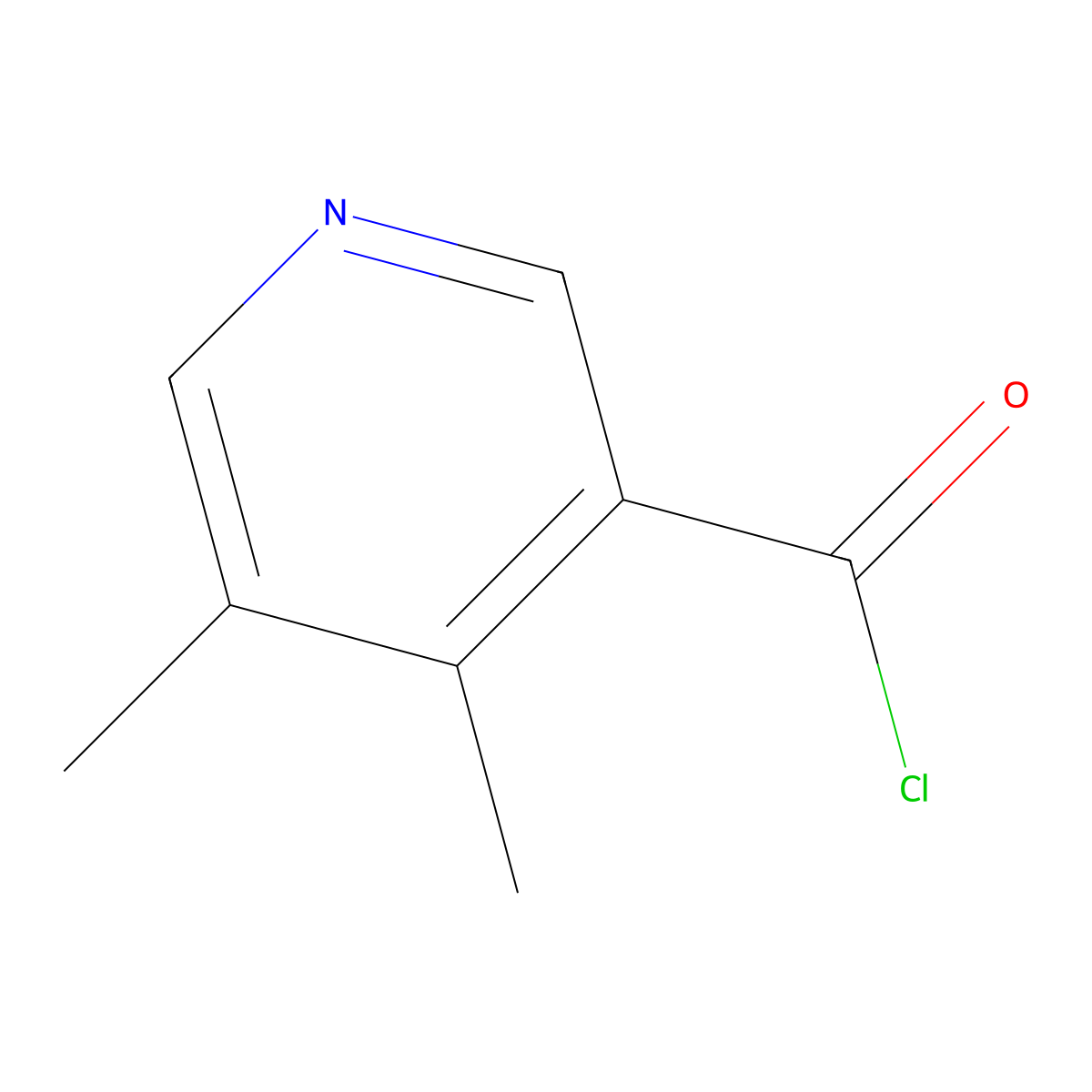 4,5-Dimethylpyridine-3-carbonyl chloride molecular structure, CAS 64172-73-2