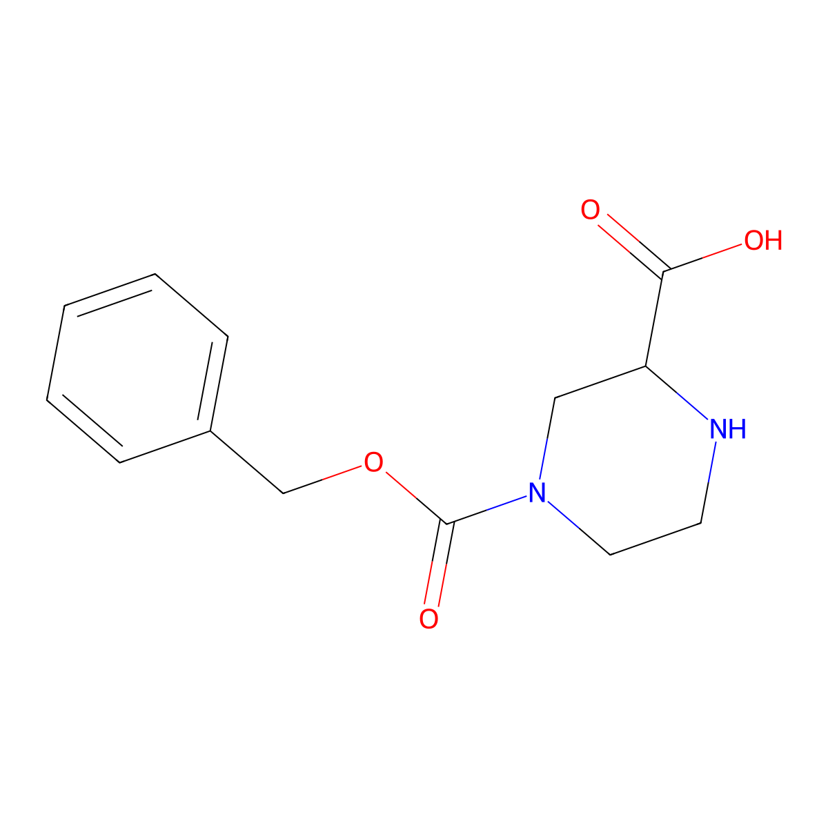 4-((Benzyloxy)carbonyl)piperazine-2-carboxylic acid molecular structure, CAS 64172-98-1