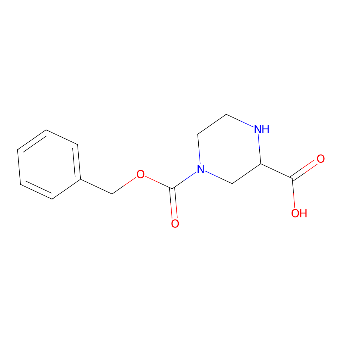 4-((Benzyloxy)carbonyl)piperazine-2-carboxylic acid molecular structure, CAS 64172-98-1
