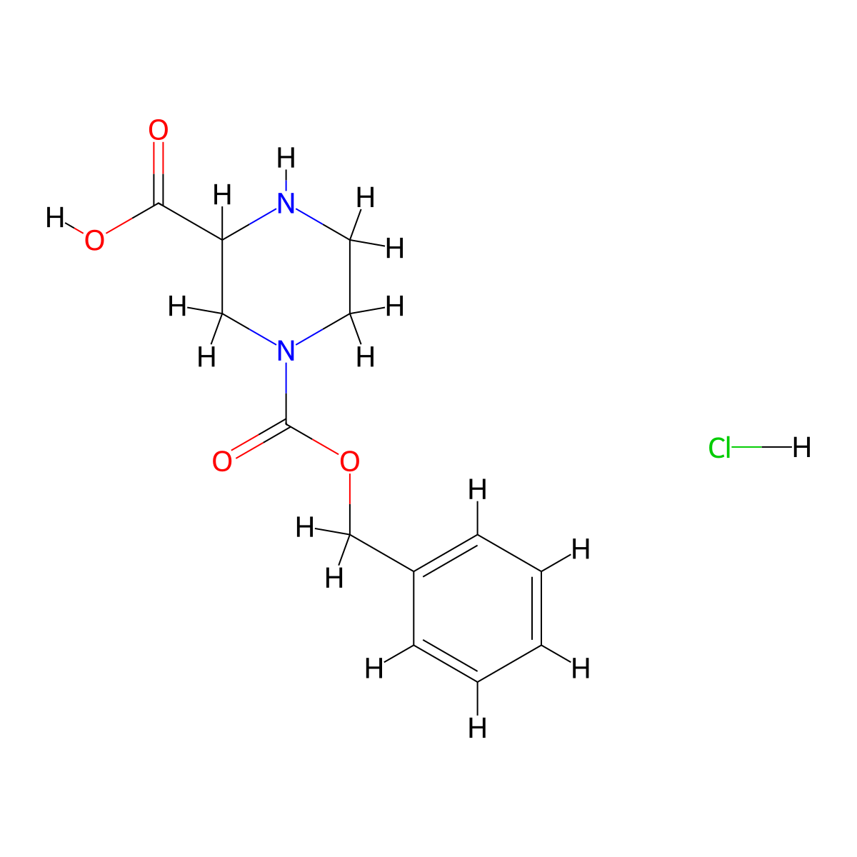 4-((Benzyloxy)carbonyl)piperazine-2-carboxylic acid hydrochloride molecular structure, CAS 64172-99-2